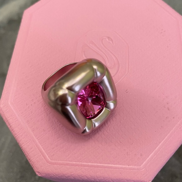 New Swarovski Crystal Dulcis Pink Ring 55 - Picture 7 of 14